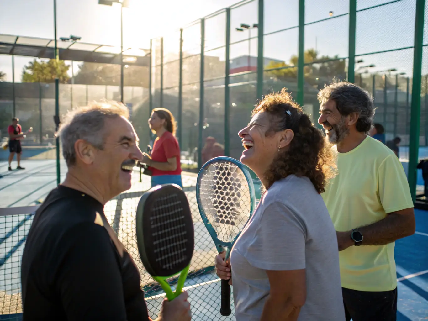 A group photo of members from ASSOCIATION PADEL TOLOSA ACADEMY and a partner association, smiling and holding padel rackets, symbolizing collaboration and community spirit.